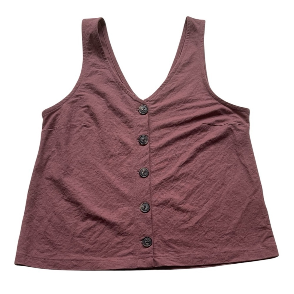 Reitmans Signature Brown Button-Front Tank Top Size Small